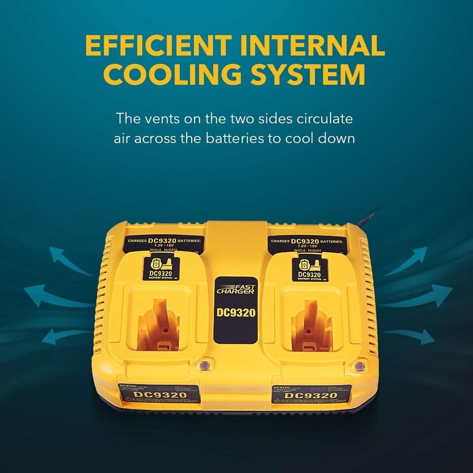 DC9320 Dual Charger for Dewalt 18V 12V 14.4V 9.6V battery DC9320 Dual Charger for Dewalt 18V 12V 14.4V 9.6V battery